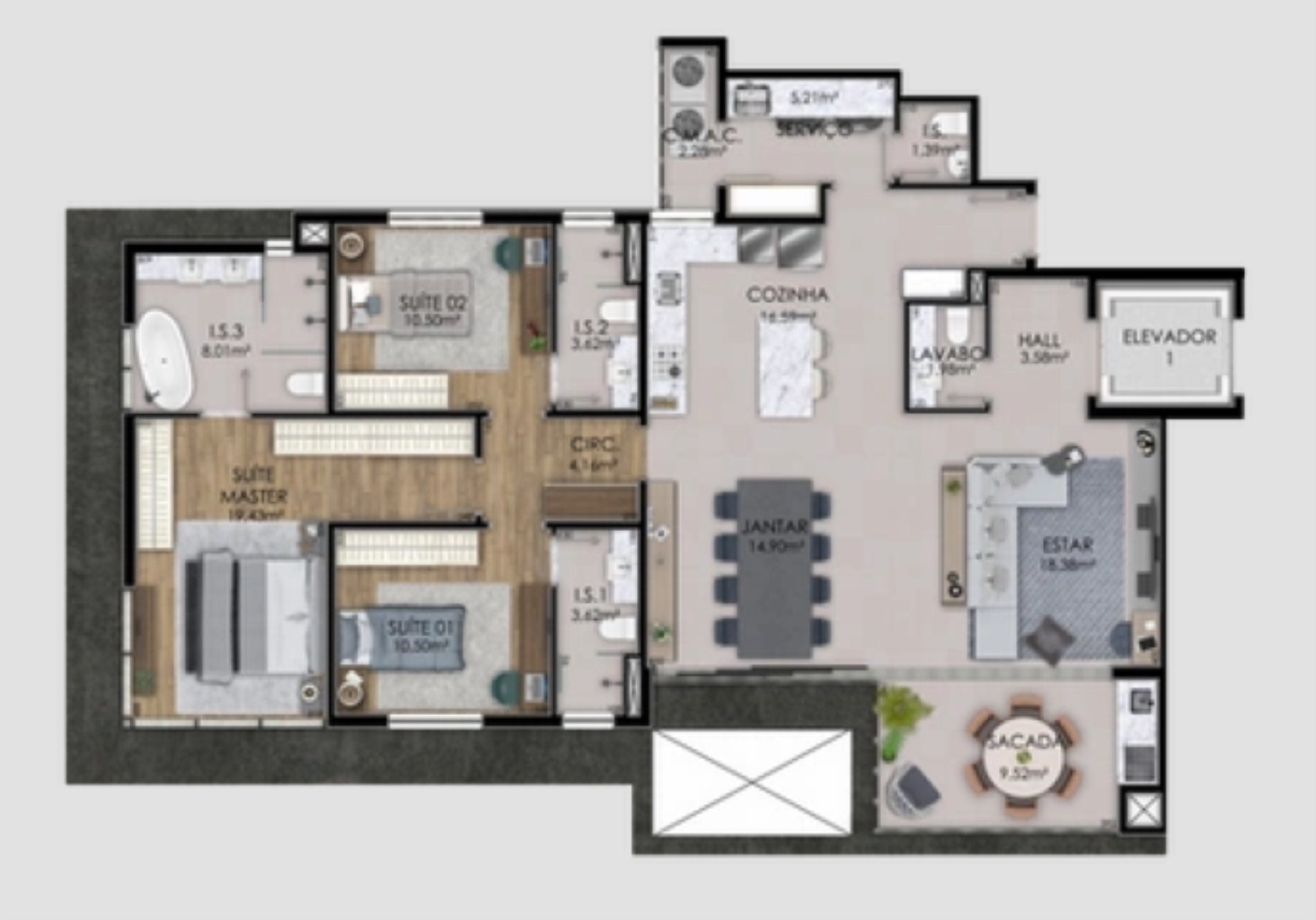 Apartamento à venda com 3 quartos, 156m² - Foto 40