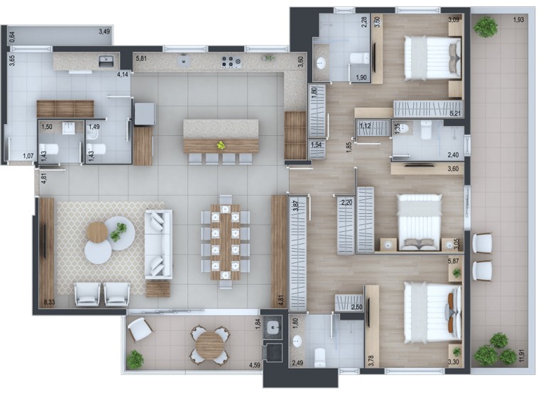 Apartamento, 3 quartos, 171 m² - Foto 41
