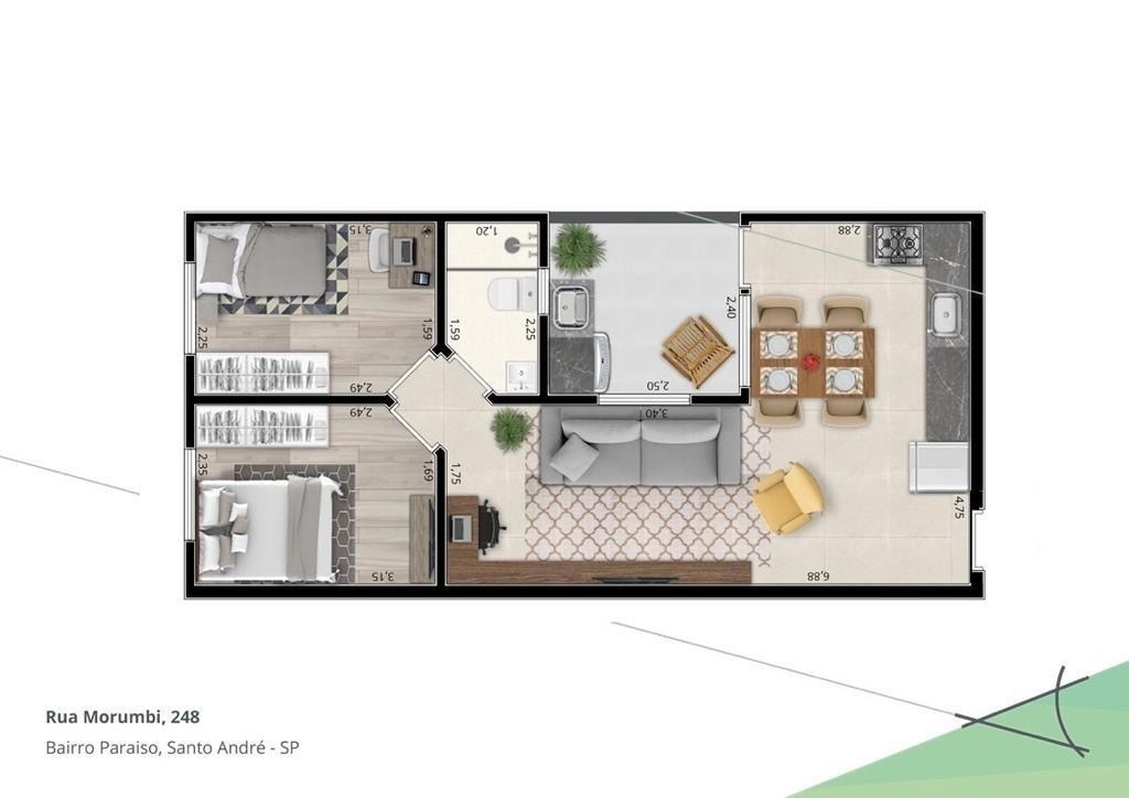 APARTAMENTO em Santo André - SP, Jardim Paraíso