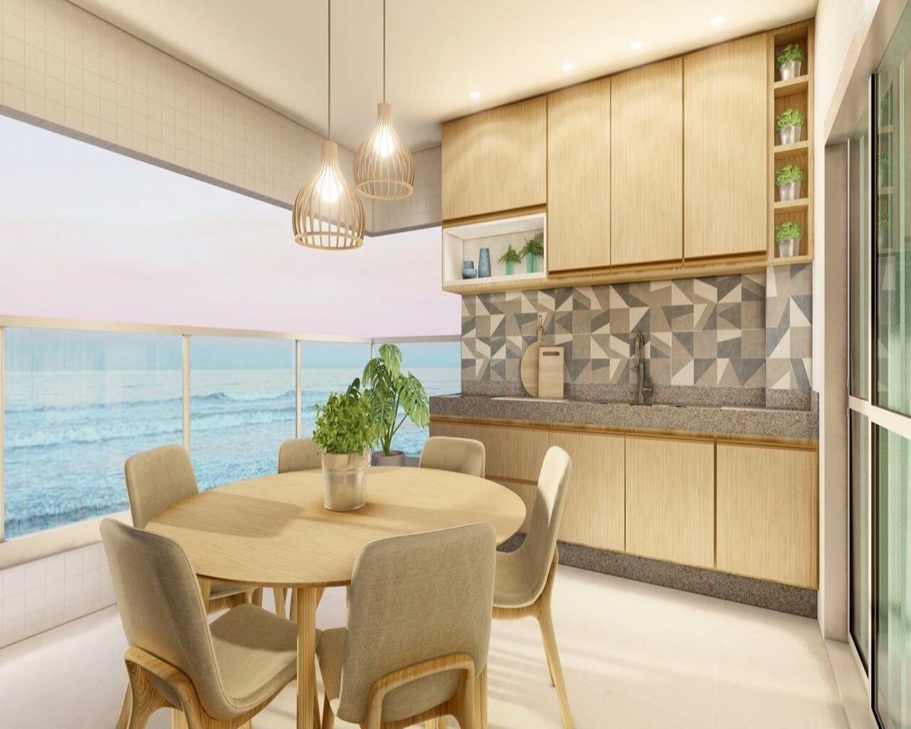 Apartamento novo de alto padrão, vista ao mar, com 2 dormitó