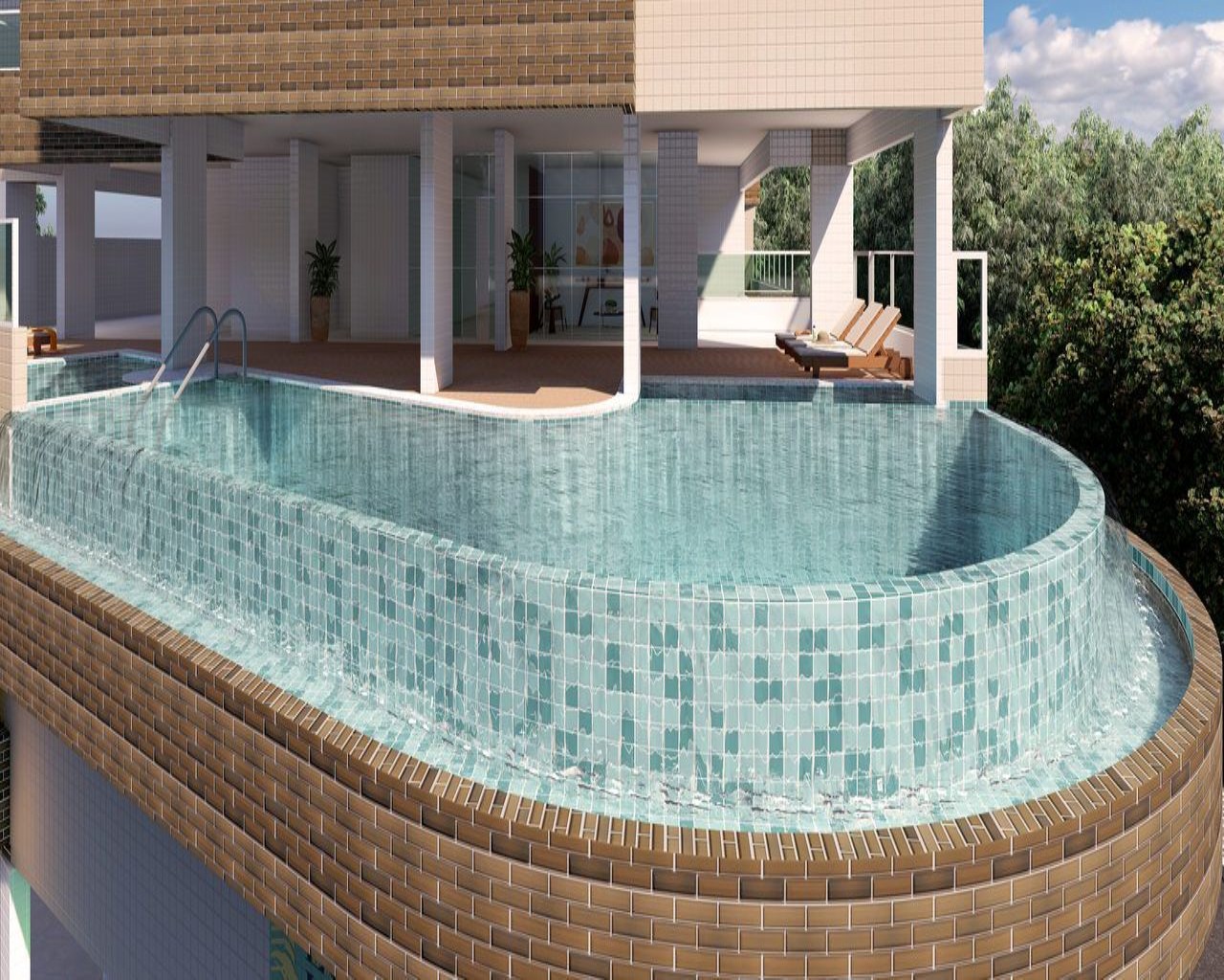 Apartamento novo de alto padrão, vista ao mar, com 2 dormitó