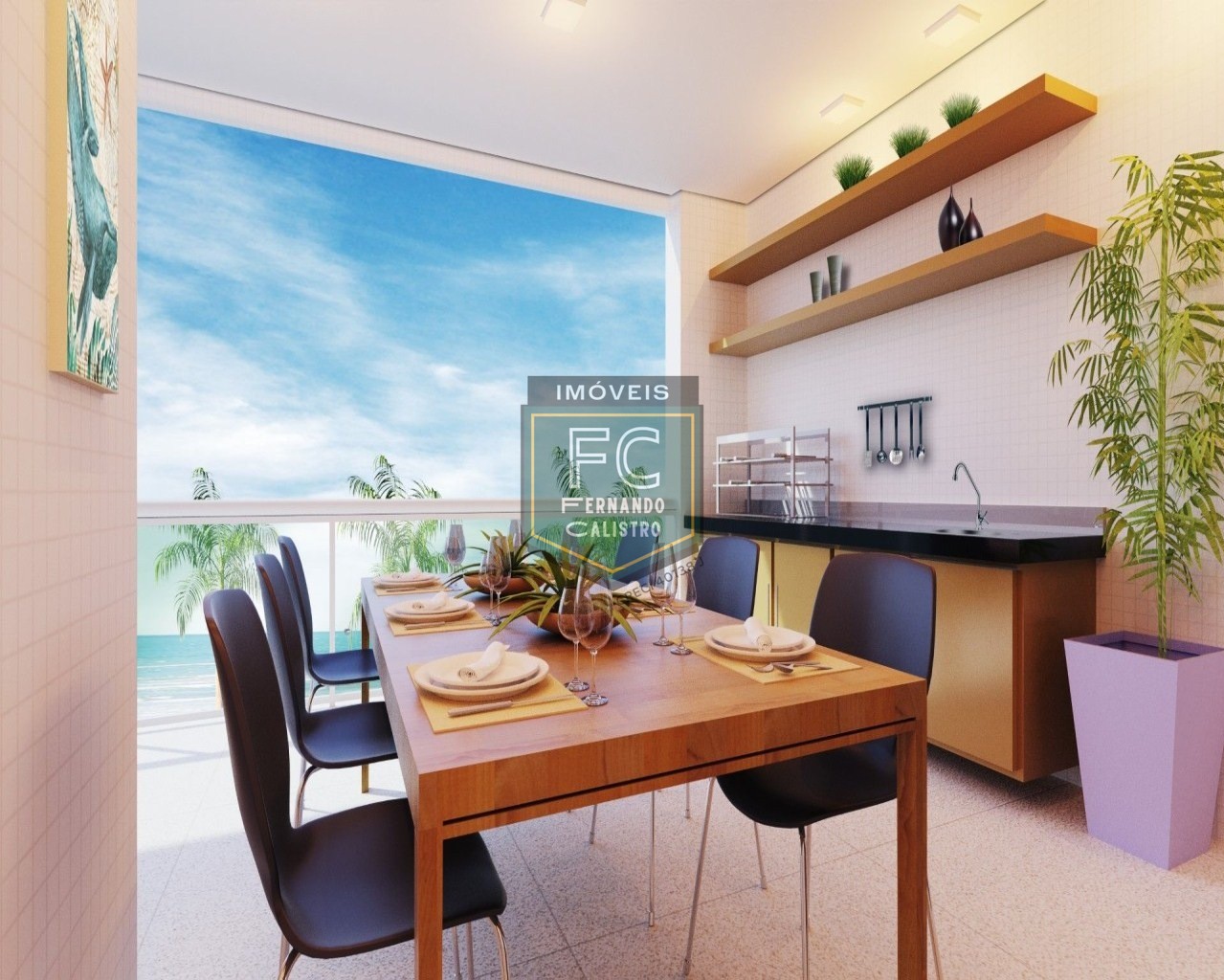 Apartamento 2 dormitórios (1 suíte) andar alto, varanda gourmet c/ vista p/ o mar, condomínio lazer completo frente ao mar, v. Atlântica, mongaguá sp