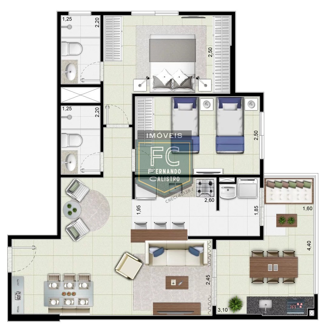 Apartamento 2 dormitórios (1 suíte) andar alto, varanda gourmet c/ vista p/ o mar, condomínio lazer completo frente ao mar, v. Atlântica, mongaguá sp