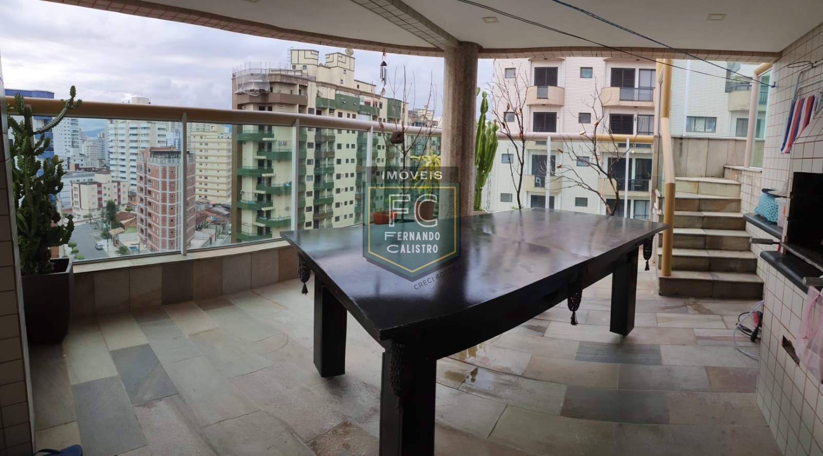 Cobertura Duplex Mobiliada 3 Dormitórios (2 suítes) Vista para o Mar, Piscina e Área Gourmet Privativa, 100 mts da praia, TUPI, Praia Grande /SP