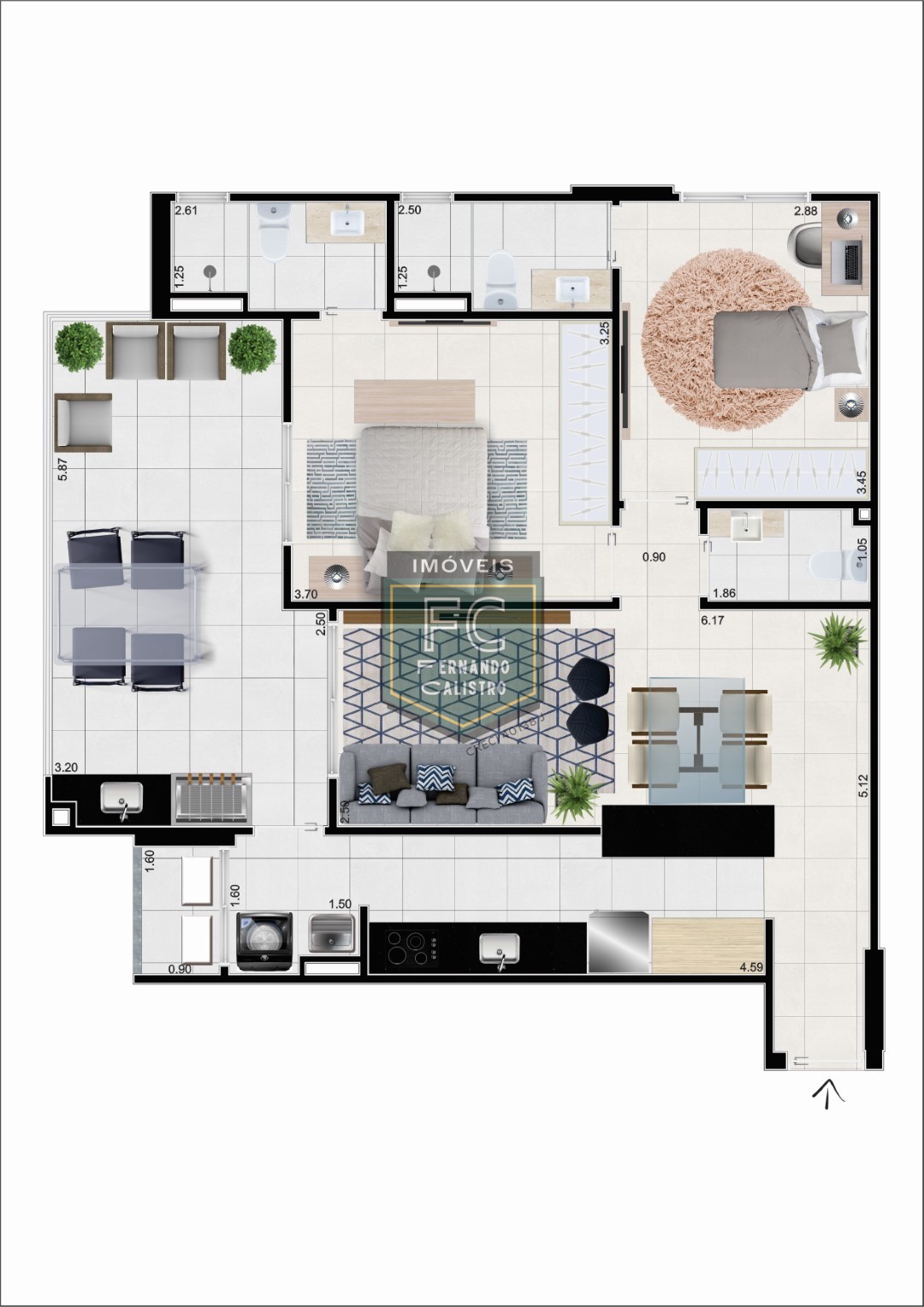 Apartamento alto padrão 2 dormitórios (1 suíte), varanda gourmet c/ vista p/ o mar, 1 vaga, lazer clube, em obras: out 23, v. Caiçara, praia grande/sp