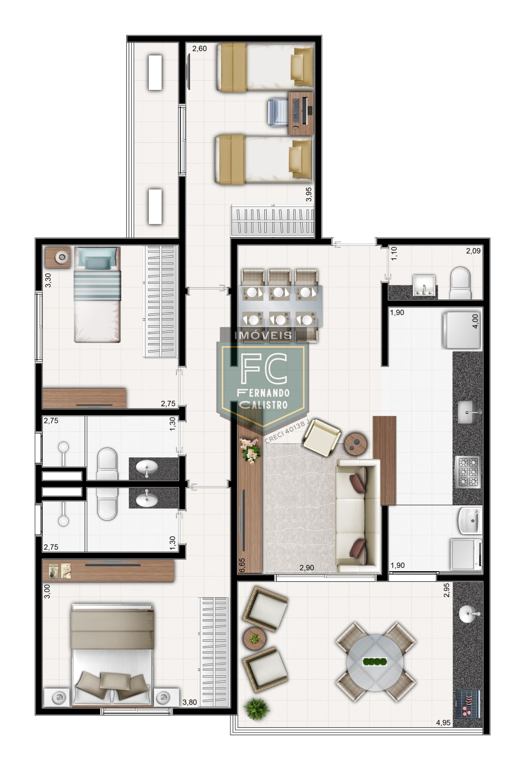 Investimento guarujá: apartamento alto padrão 3 dormitórios (1 suíte), varanda gourmet, 2 vagas, lazer de clube, financ. Direto, v. Alzira, guarujá sp