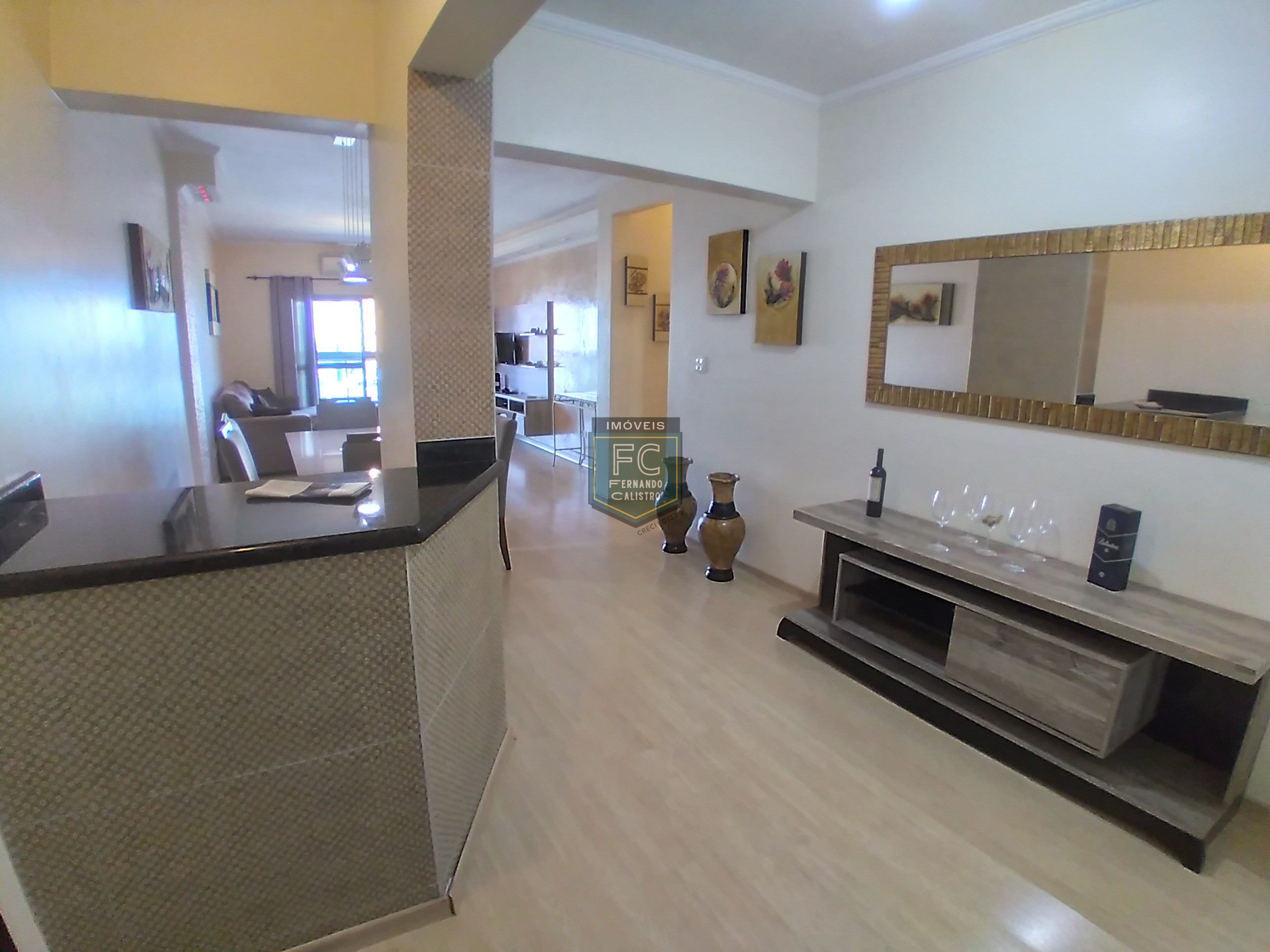 Apartamento 3 Dormitórios (1 Suíte) Frente, Varanda Envidraçada c/ Vista Mar, Móveis Planejados, Condomínio Clube de Luxo, Local Nobre, Mongaguá SP