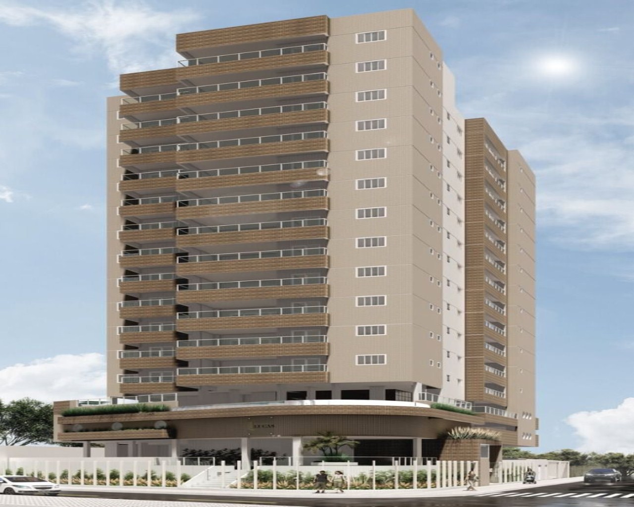Apartamento novo de alto padrão, vista ao mar, com 2 dormitó