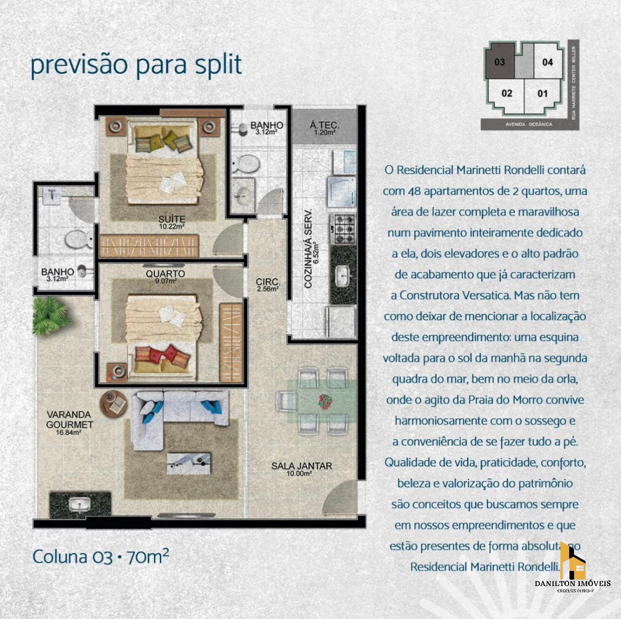 Apartamento A venda na quadra o Mar, na Praia do Morro com 2 Quartos, Área de Lazer completa em Guarapari-ES