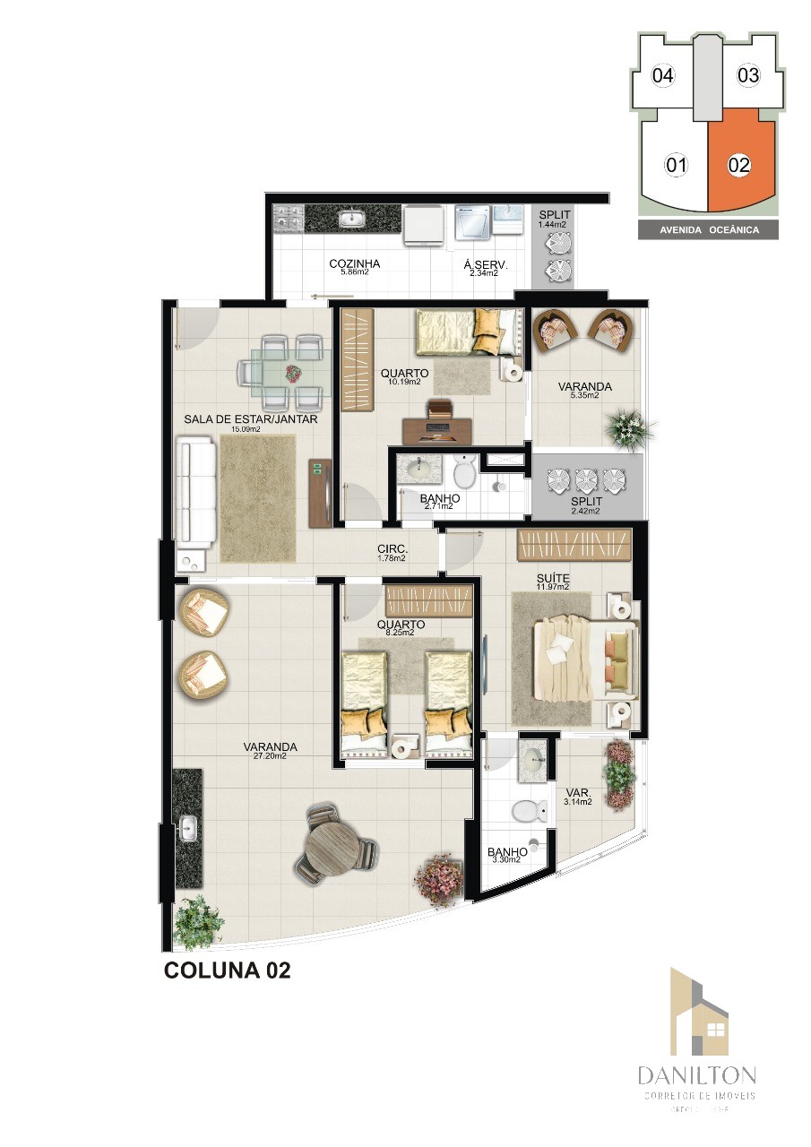 Apartamento com 3 Quartos A venda na praia do morro, financiamento construtora GUARAPARI-ES