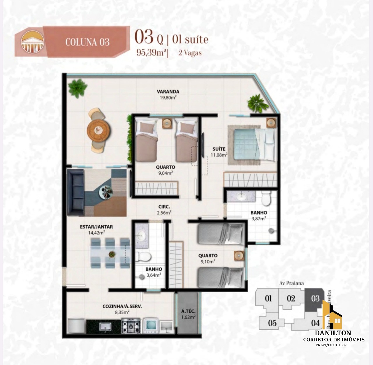 Apartamento com 2 Quartos A venda na praia do Morro GUARAPARI-ES