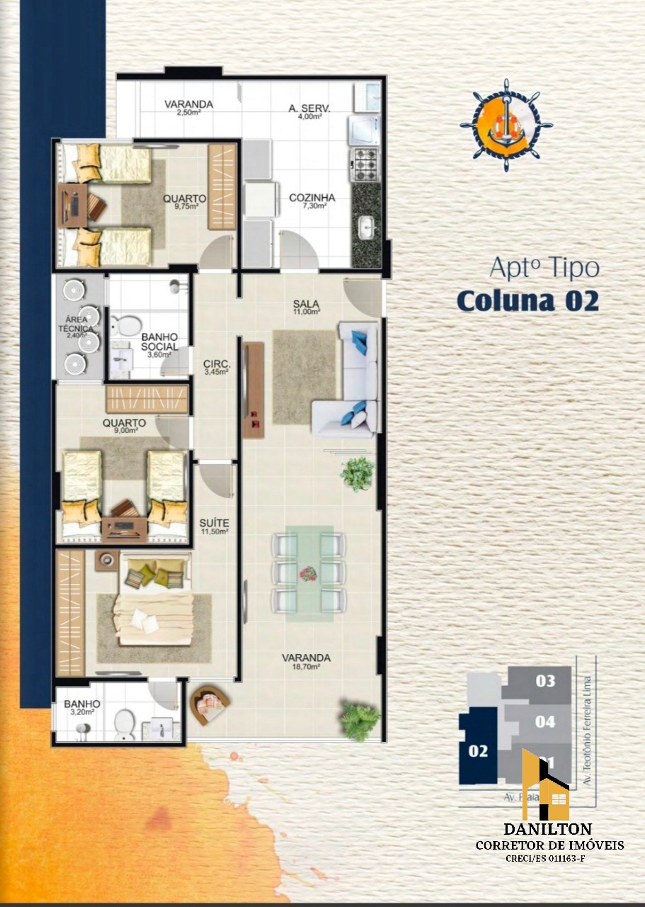 Apartamento com 2 e 3 quartos A venda na Praia do Morro GUARAPRI-ES