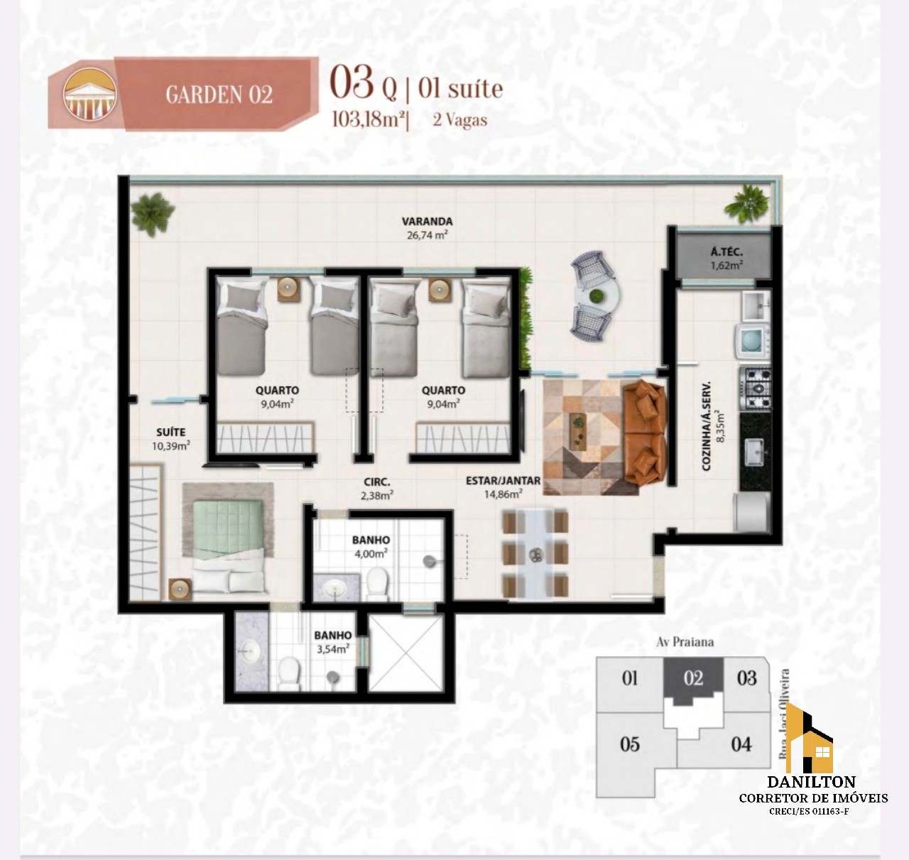 Apartamento com 2 Quartos A venda na praia do Morro GUARAPARI-ES
