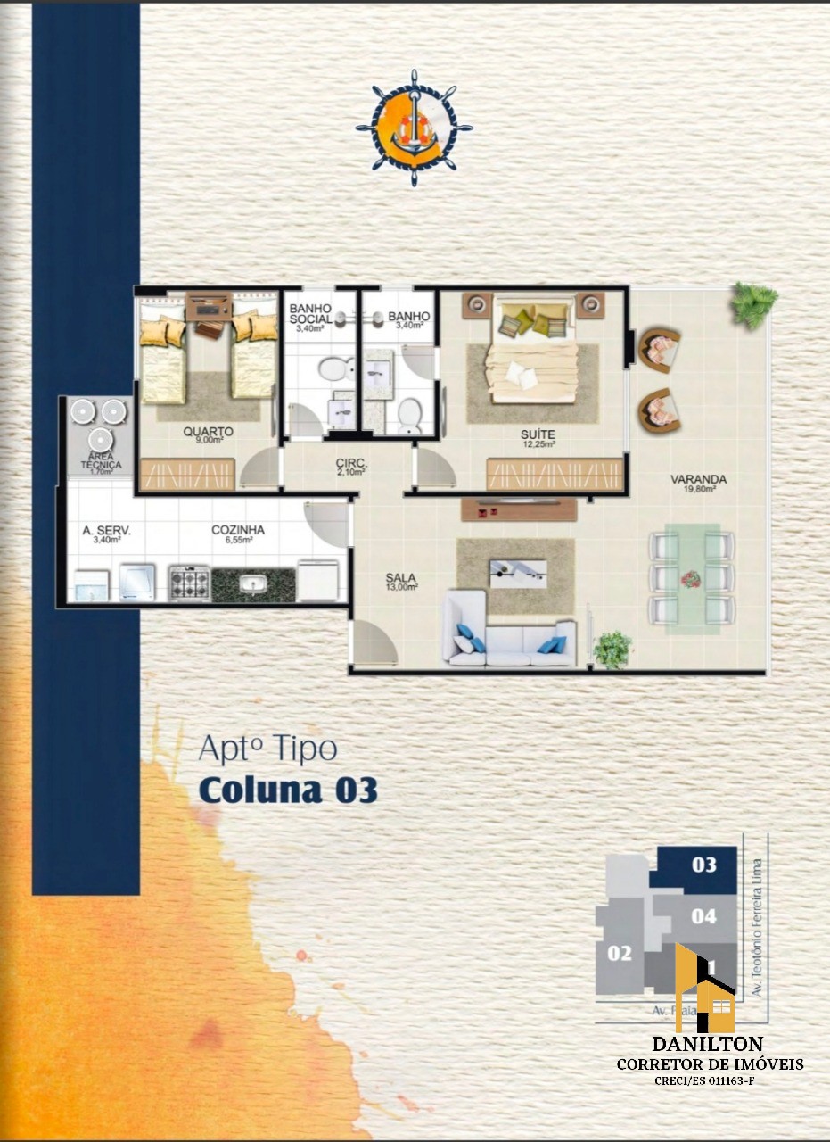 Apartamento com 2 e 3 quartos A venda na Praia do Morro GUARAPRI-ES