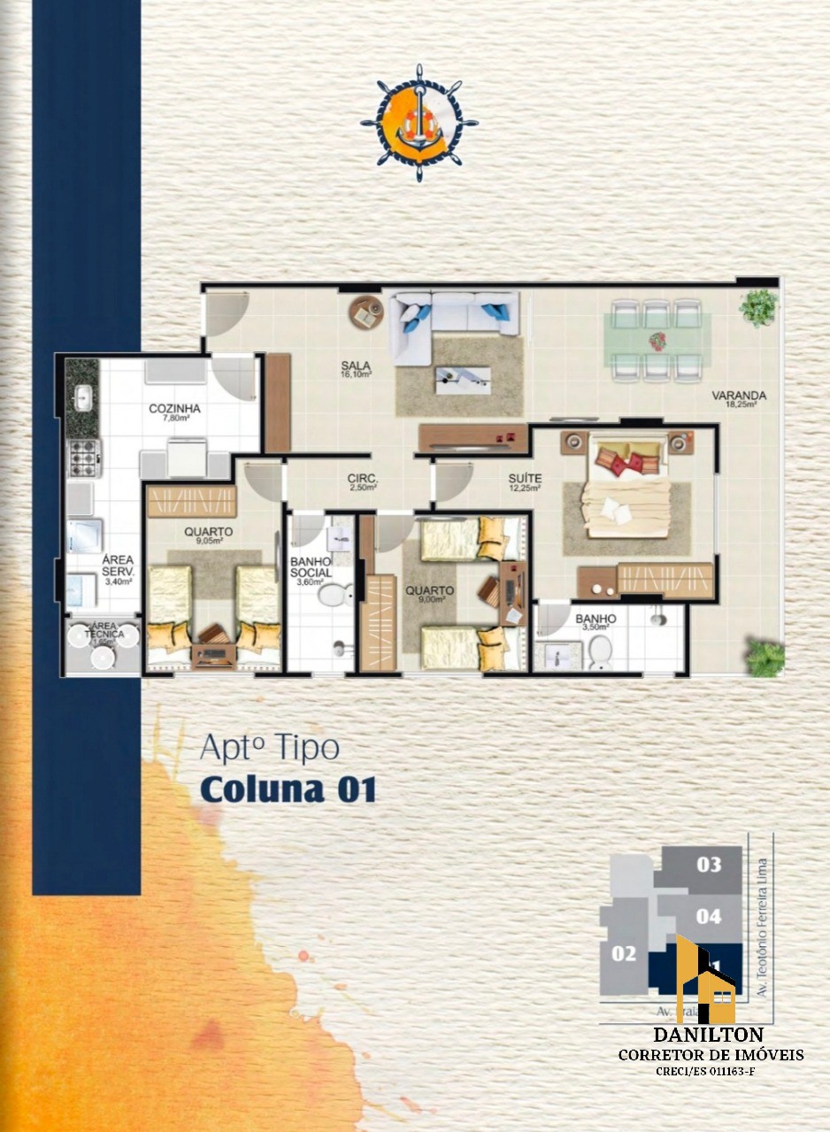 Apartamento com 2 e 3 quartos A venda na Praia do Morro GUARAPRI-ES