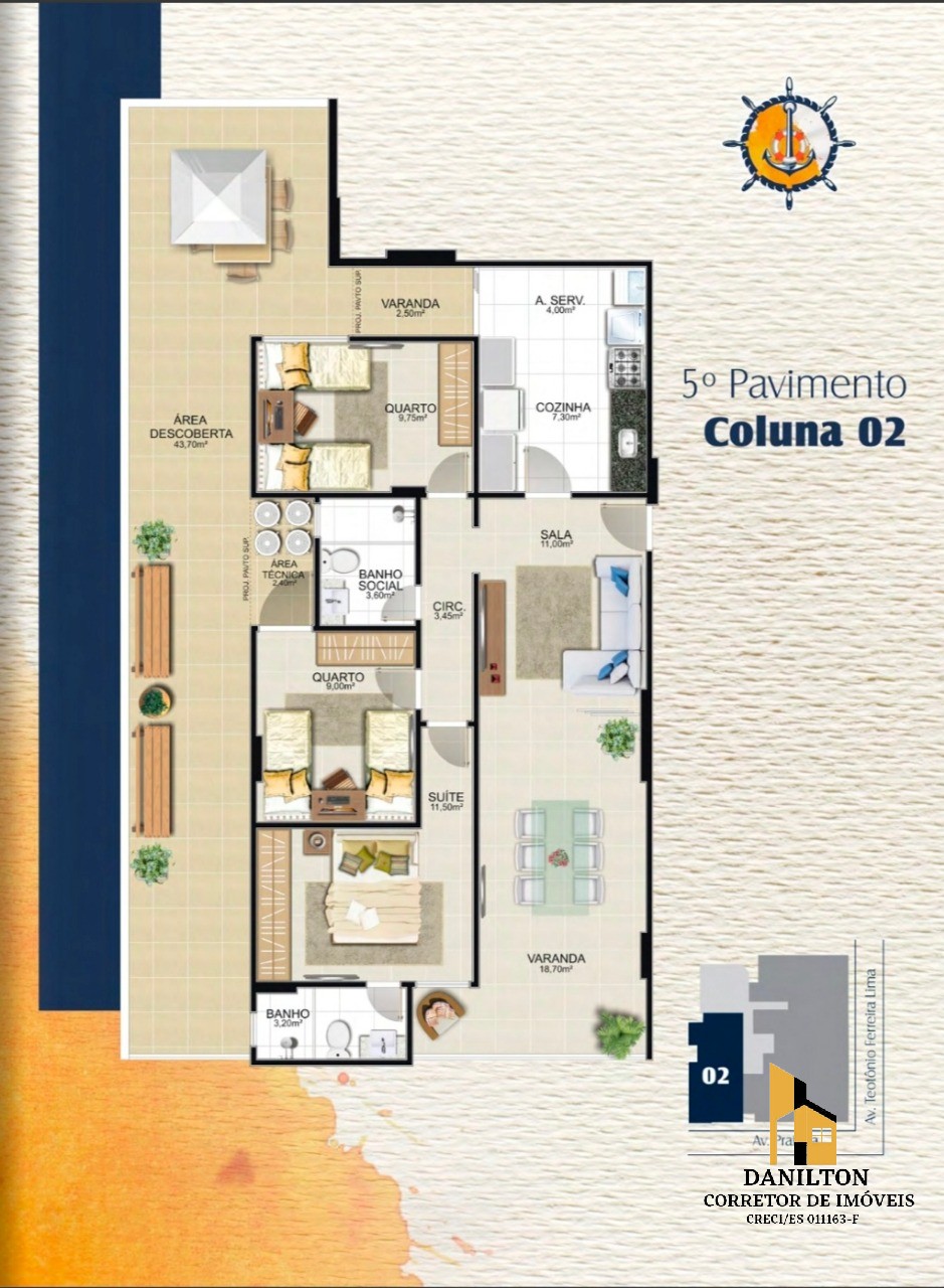 Apartamento com 2 e 3 quartos A venda na Praia do Morro GUARAPRI-ES