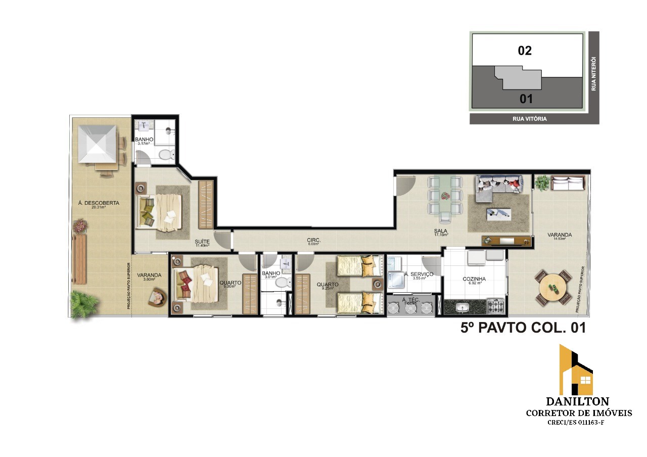 Residencial Valverde 3 quartos á venda na Praia do Morro, Guarapari-ES