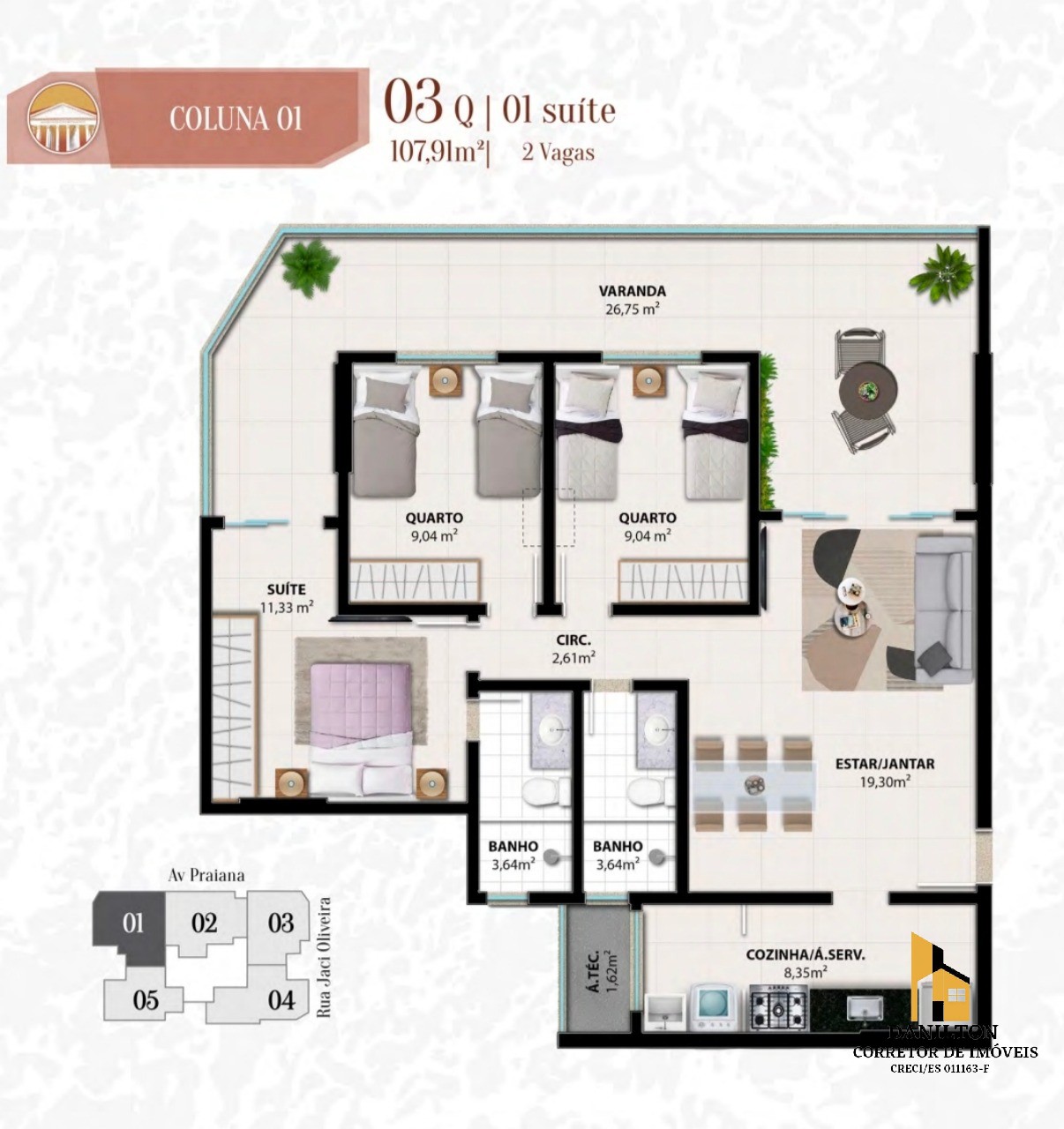 Apartamento com 2 Quartos A venda na praia do Morro GUARAPARI-ES