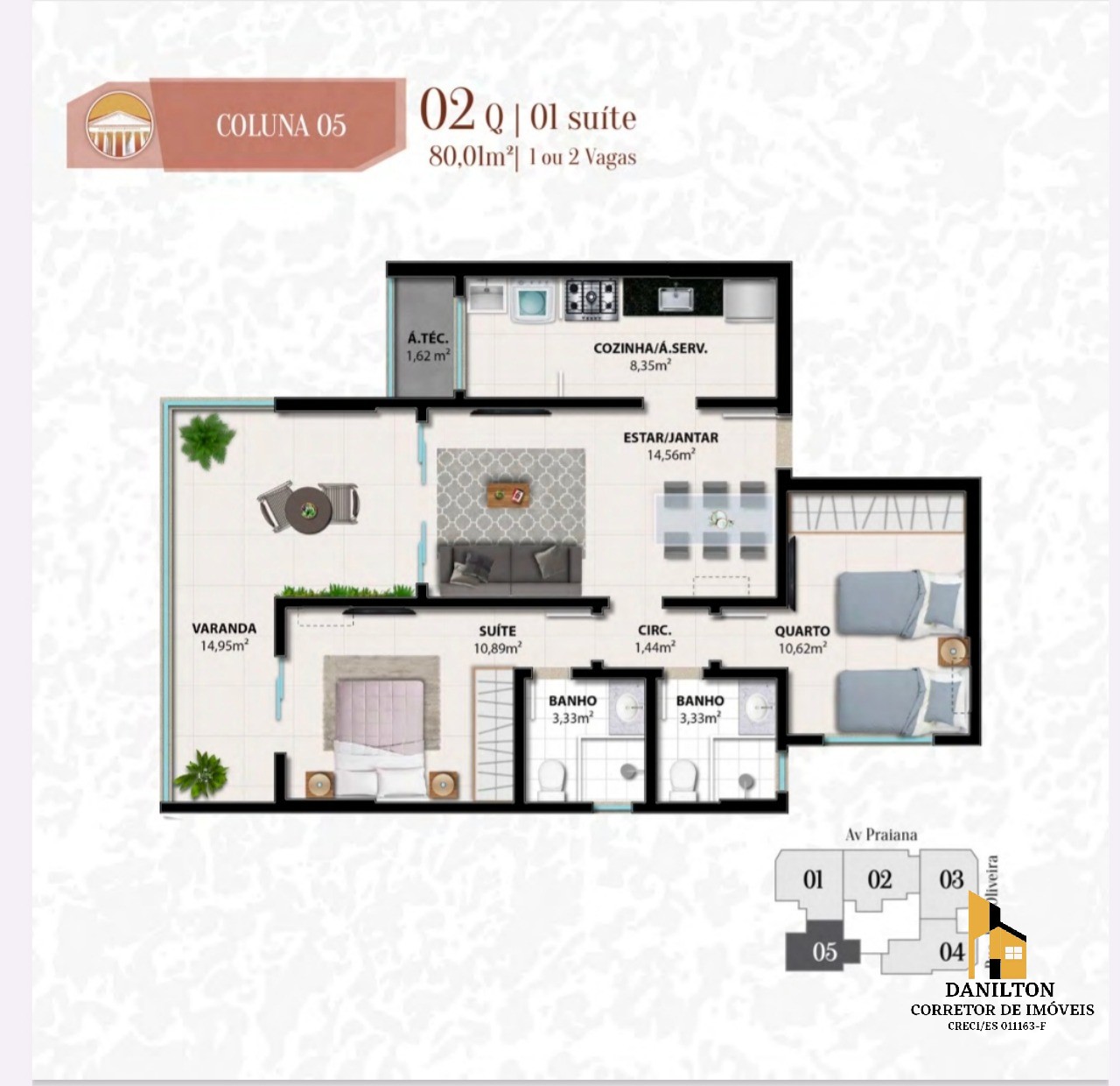 Apartamento com 2 Quartos A venda na praia do Morro GUARAPARI-ES