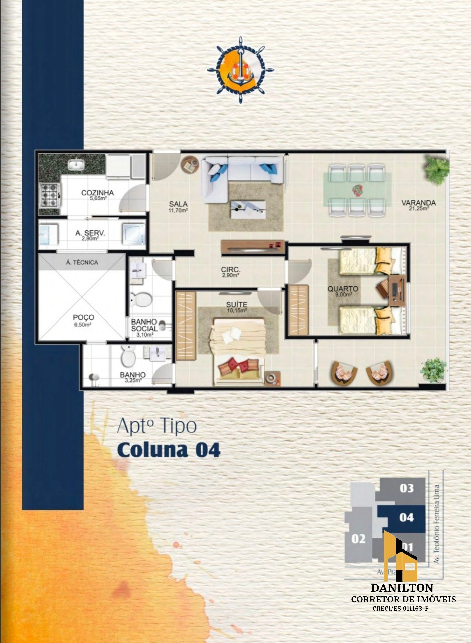 Apartamento com 2 e 3 quartos A venda na Praia do Morro GUARAPRI-ES