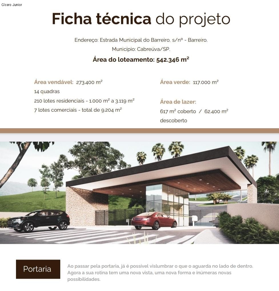 Lote de 1000 m² Montanhas de Cabreuva
