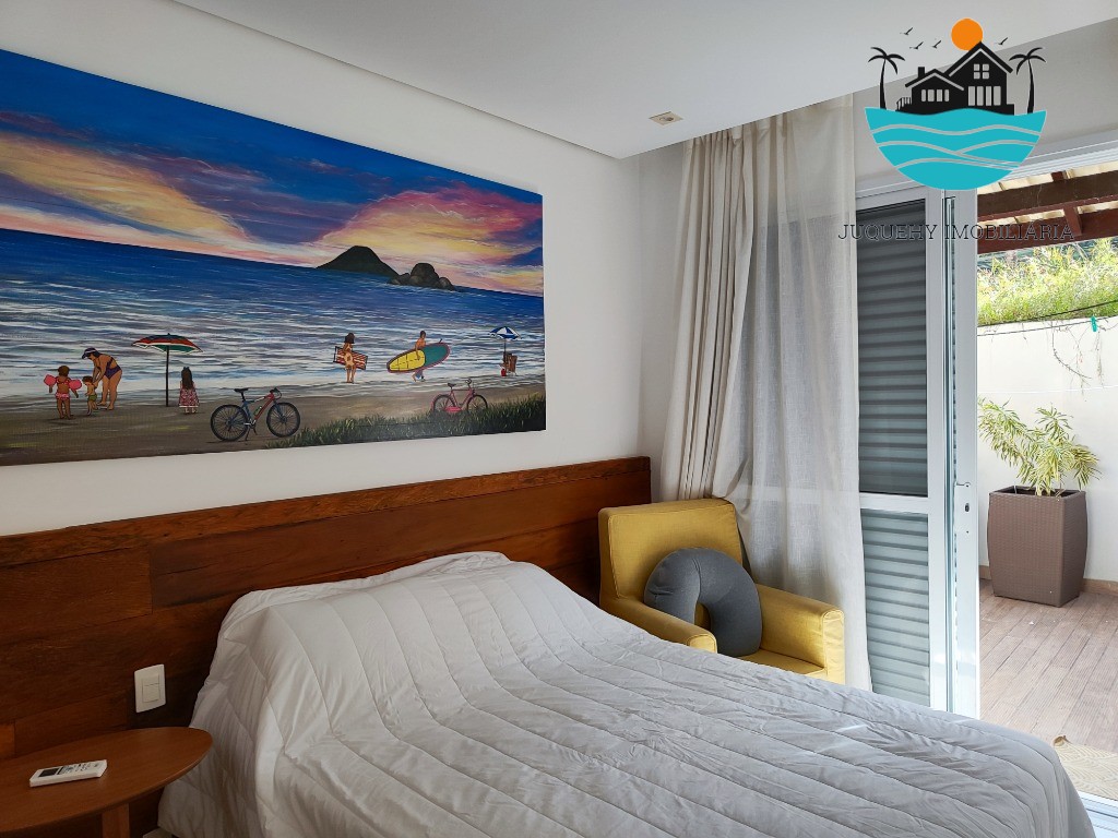 Casa Pé na Areia Juquehy, com 5 suítes, lado direito da praia, Sala de TV, 06 banheios, 02 vagas para Auto, max. 10 pessoas Juquehy Imobiliária