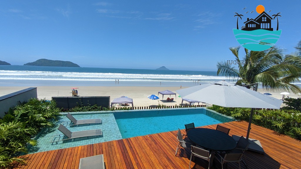 PÉ NA AREIA JUQUEHY - 5 Suítes, piscina, jacuzzi, terraço gourmet, vista para as ilhas, churrasqueira, 383 m² Juquehy Imobiliária