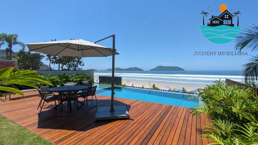 PÉ NA AREIA JUQUEHY - 5 Suítes, piscina, jacuzzi, terraço gourmet, vista para as ilhas, churrasqueira, 383 m² Juquehy Imobiliária