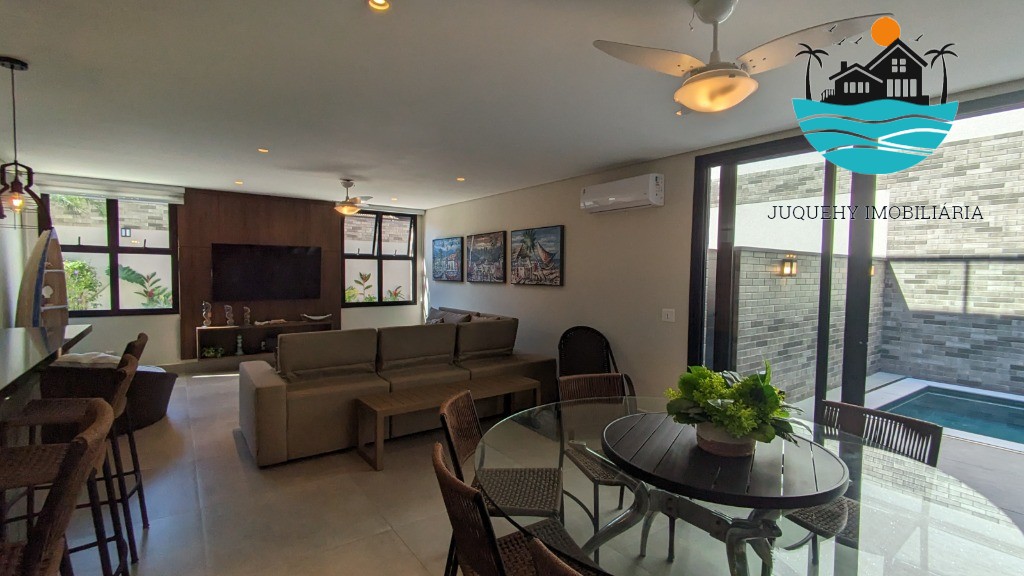 Casa a venda em condomínio pé na areia em Juquehy, aluguel de Tempora, 5 Suítes, Terraço gourment, piscina priv. 02 vagas auto Juquehy Imobiliária