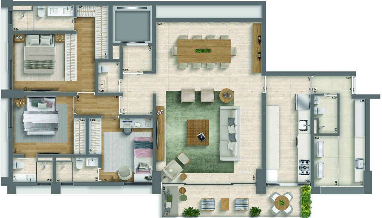 Apartamento, 3 quartos, 166 m² - Foto 47