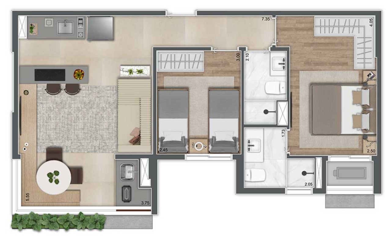 Apartamento, 2 quartos, 57 m² - Foto 50