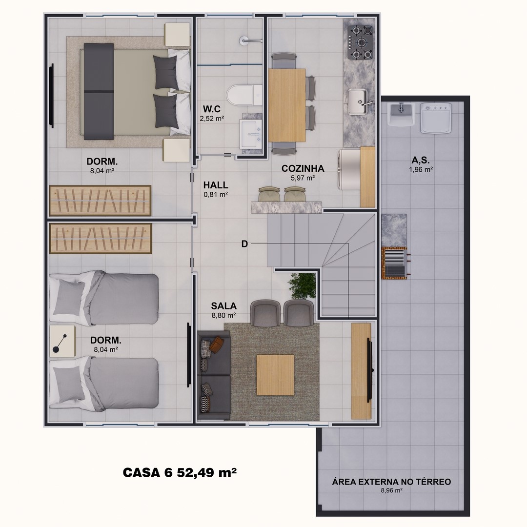 Casa de Condomínio, 2 quartos - Foto 2