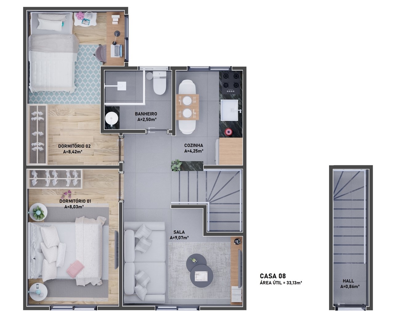Casa de Condomínio, 2 quartos - Foto 3