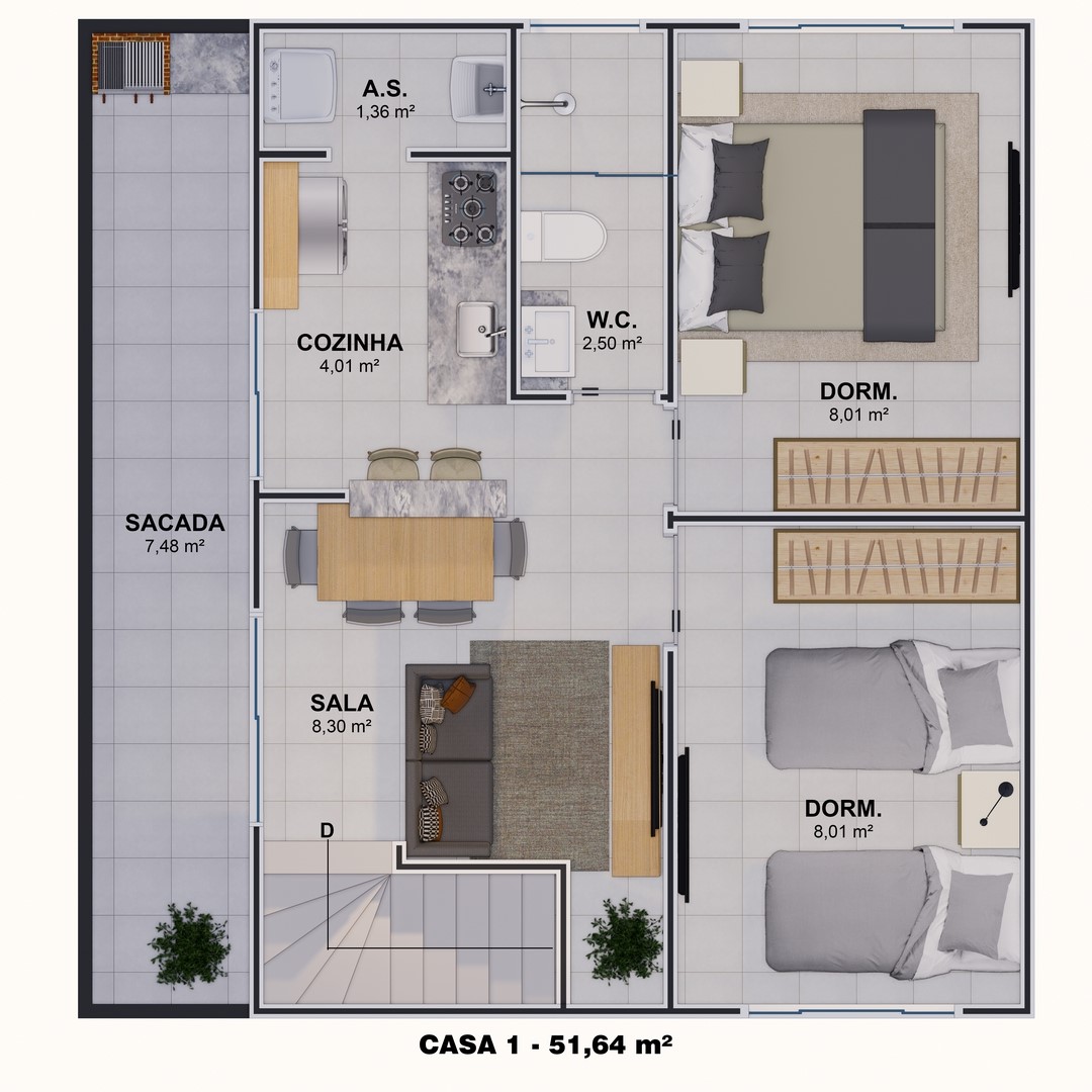 Casa de Condomínio, 2 quartos - Foto 6