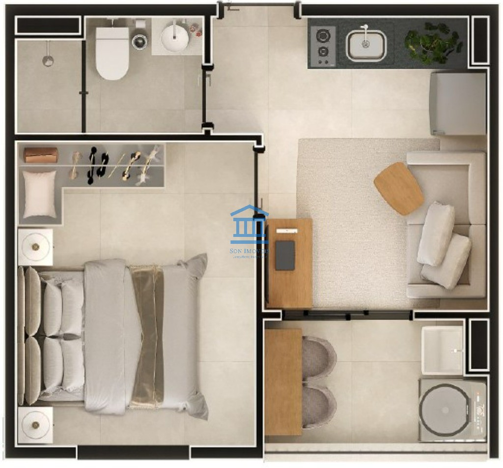 Venda de Apartamento no Tucuruvi: 1 Quarto, 1 Sala, 1 Banheiro - 25,33 m² em São Paulo-SP!