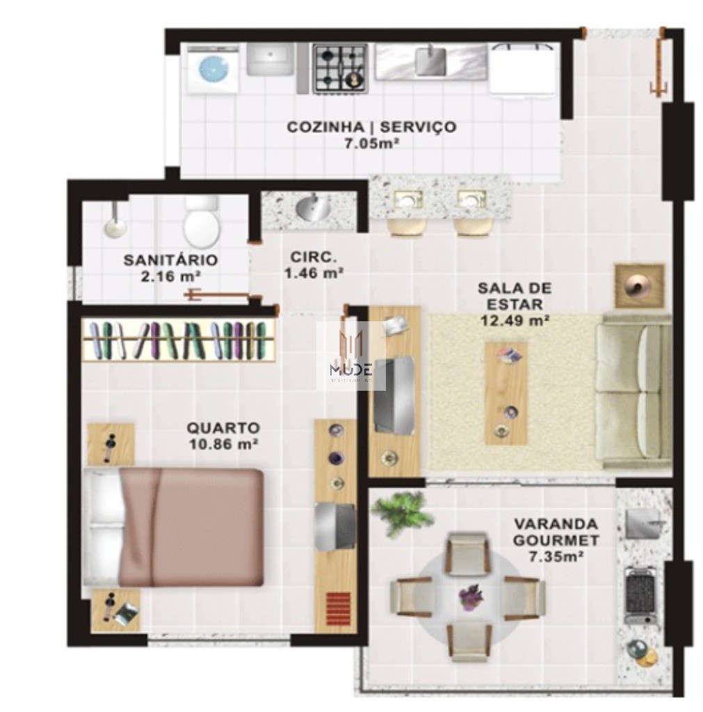 Apartamento, 1 quarto, 47 m² - Foto 21
