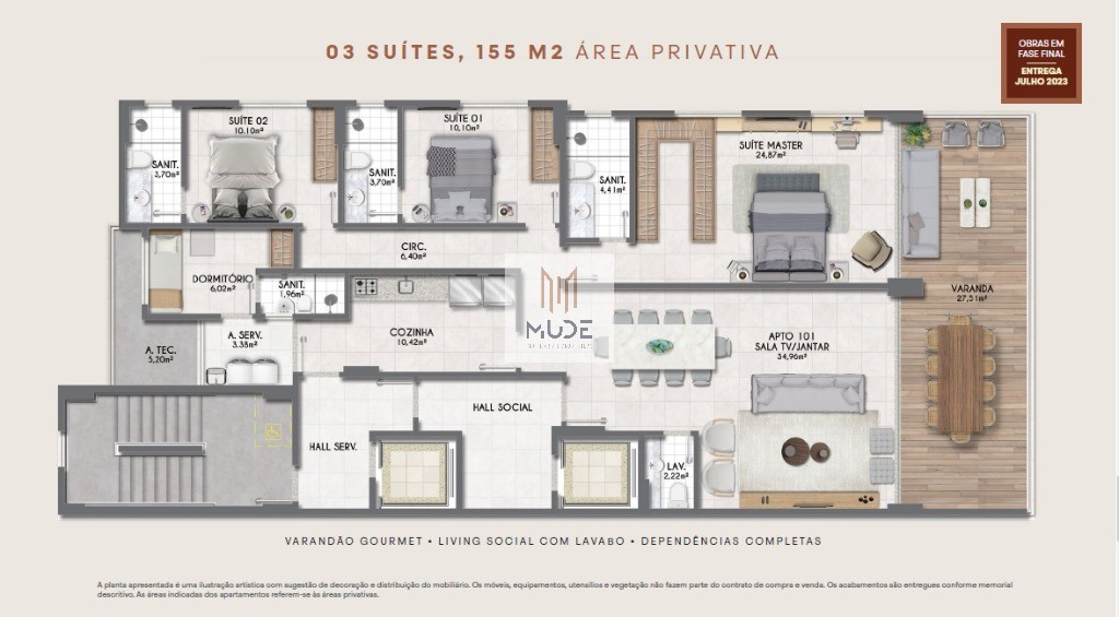 Apartamento, 3 quartos, 155 m² - Foto 9