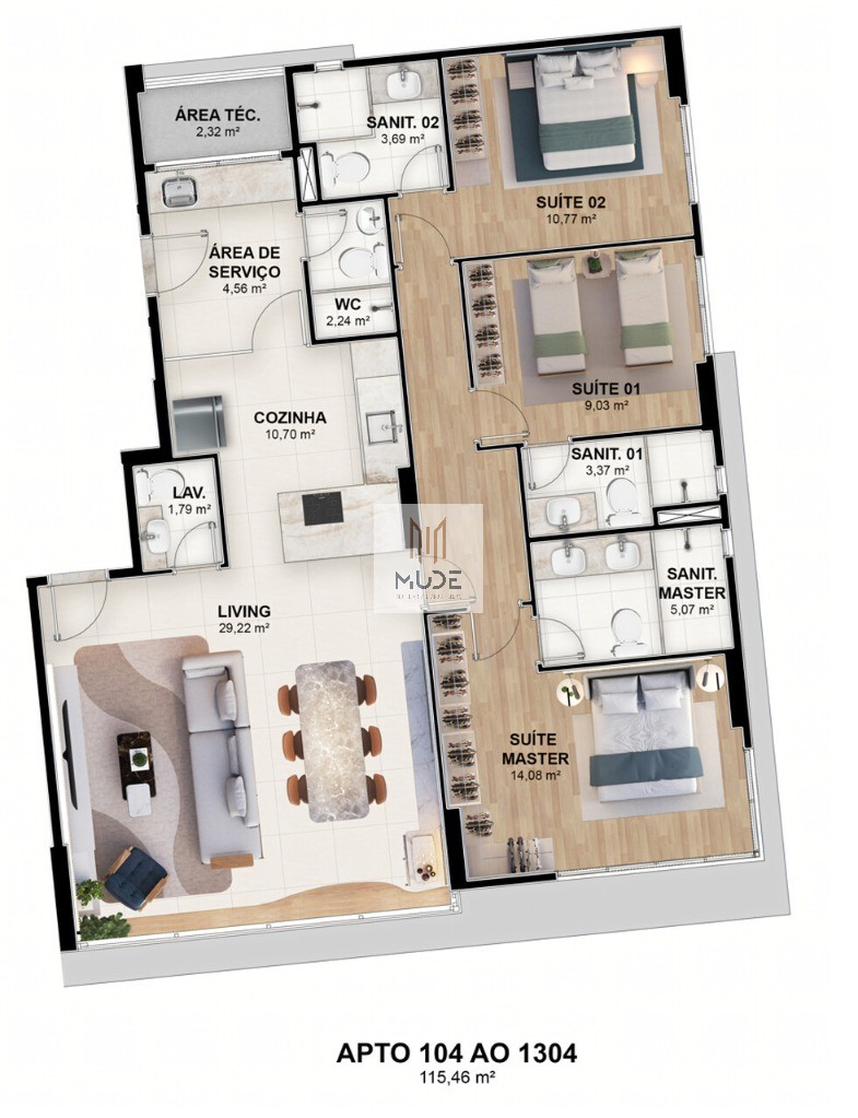 Apartamento, 3 quartos, 132 m² - Foto 22