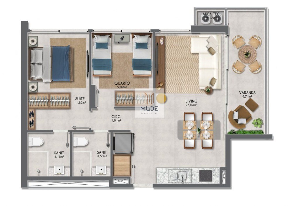 Apartamento, 1 quarto, 35 m² - Foto 8