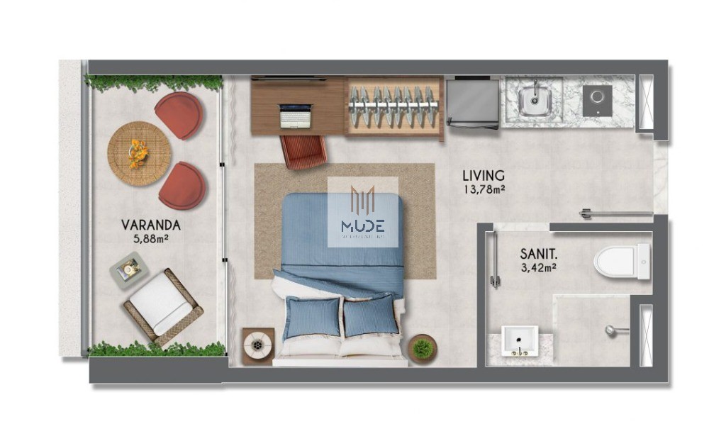 Apartamento, 1 quarto, 35 m² - Foto 12