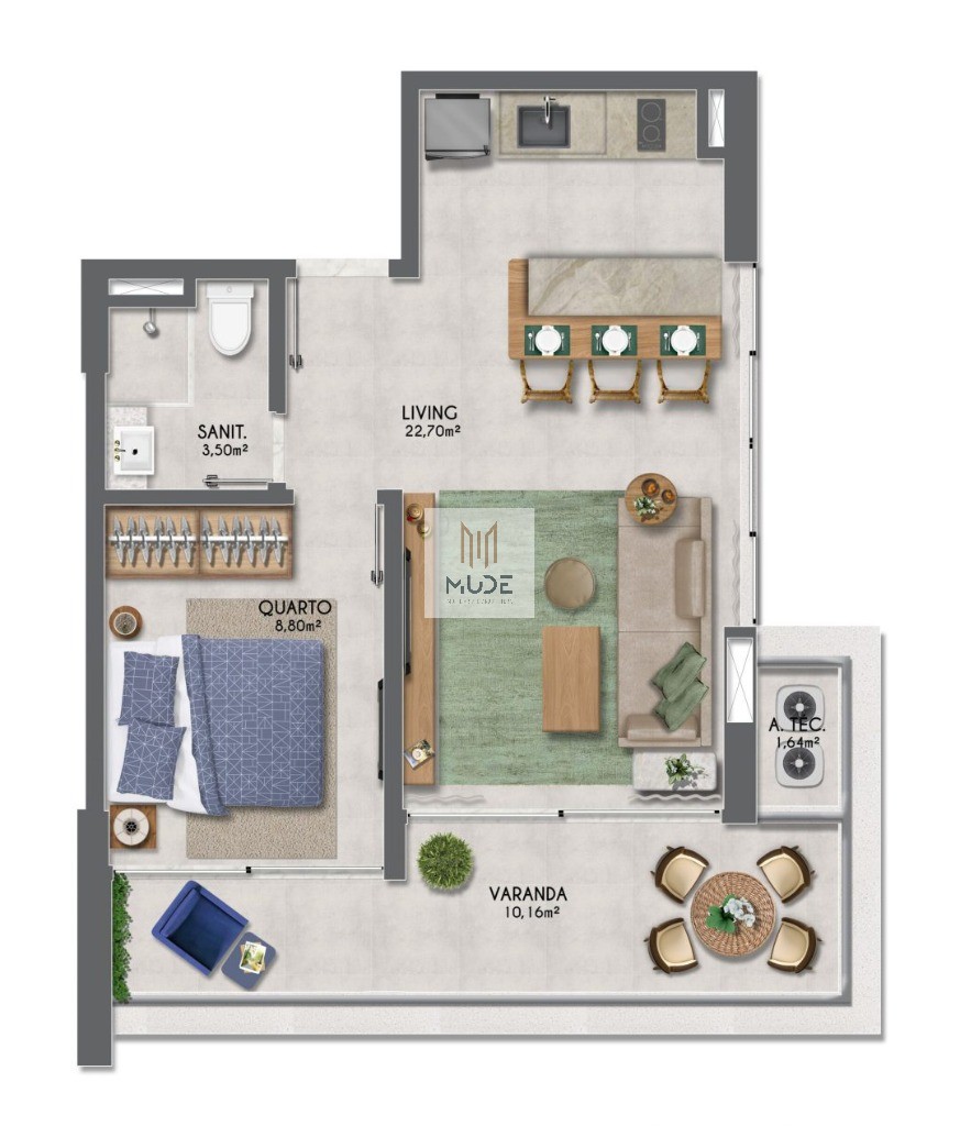 Apartamento, 1 quarto, 35 m² - Foto 14