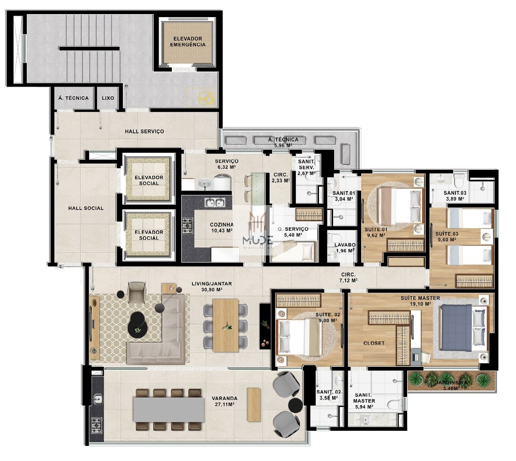 Apartamento à venda com 3 quartos, 133m² - Foto 36
