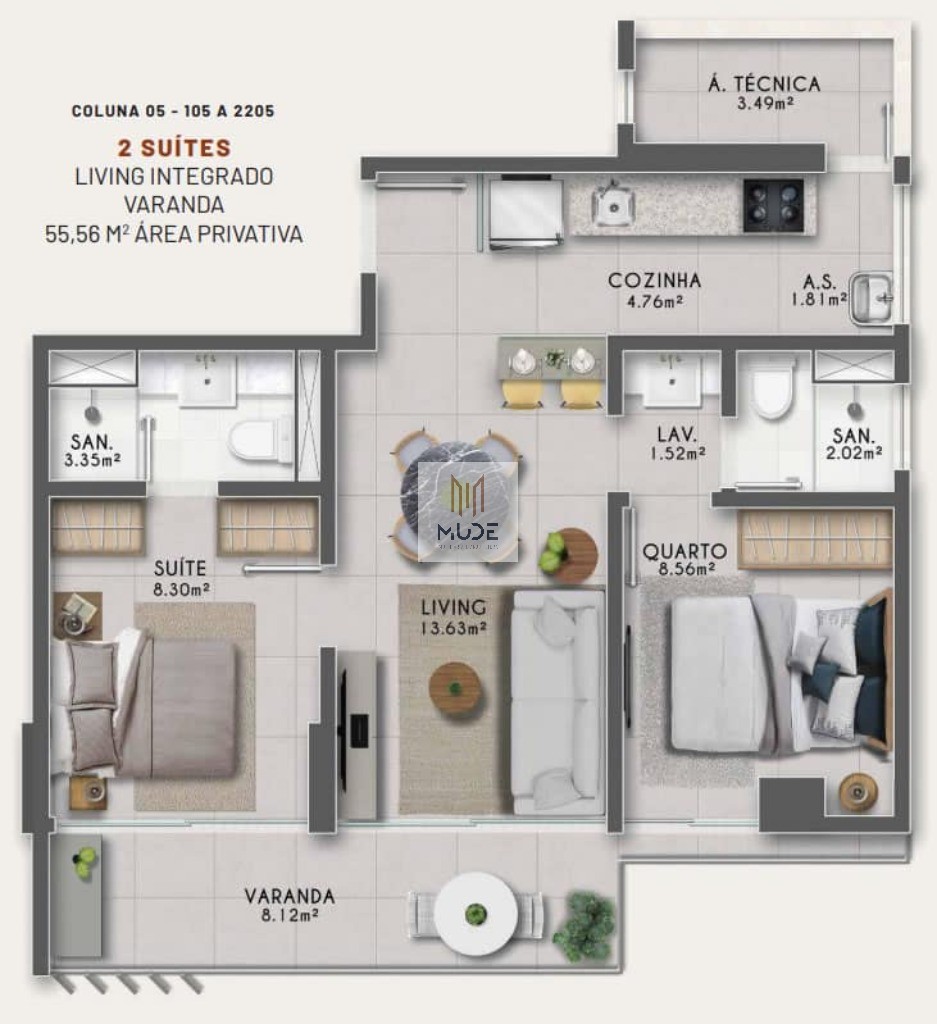 Apartamento, 2 quartos, 55 m² - Foto 9