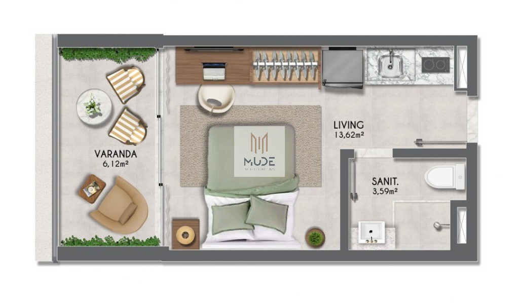 Apartamento, 1 quarto, 35 m² - Foto 10