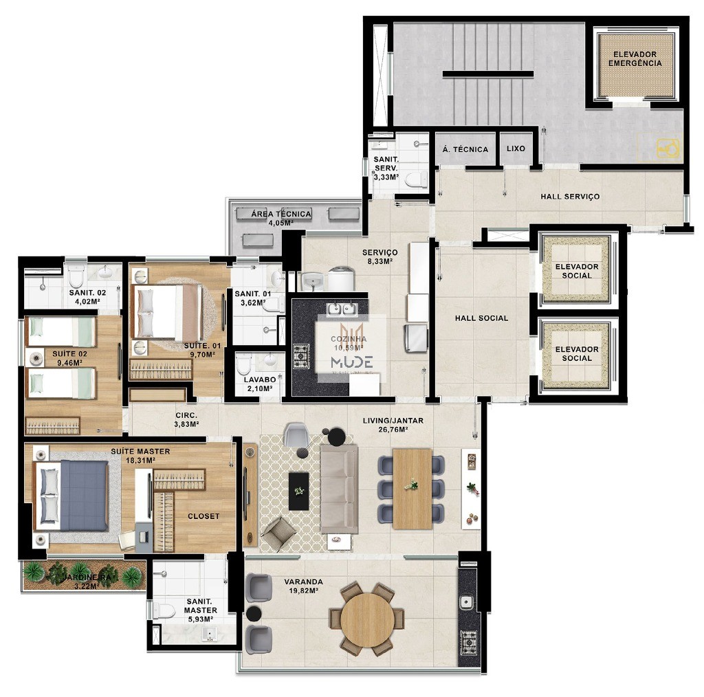 Apartamento à venda com 3 quartos, 133m² - Foto 37