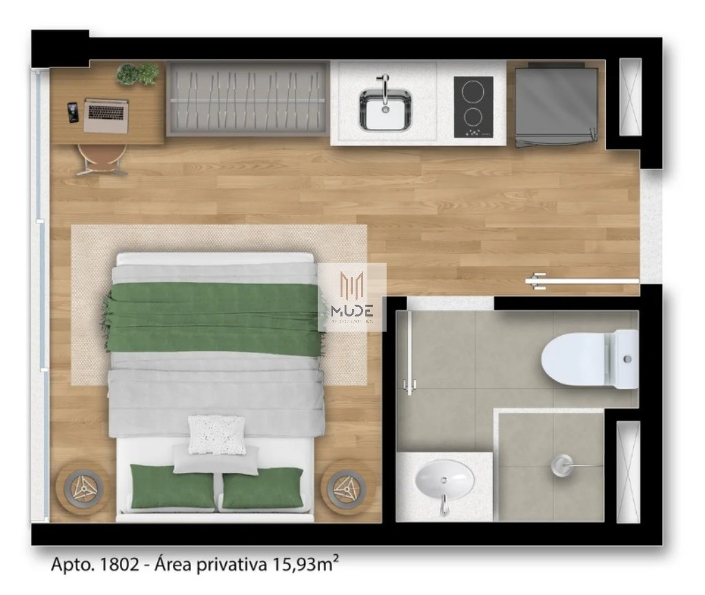 Apartamento, 1 quarto, 19 m² - Foto 8