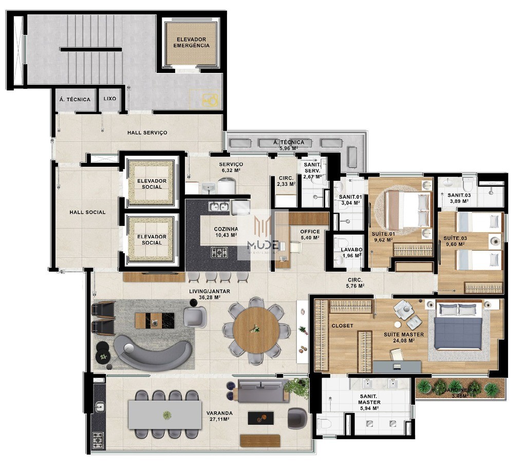 Apartamento à venda com 3 quartos, 133m² - Foto 35