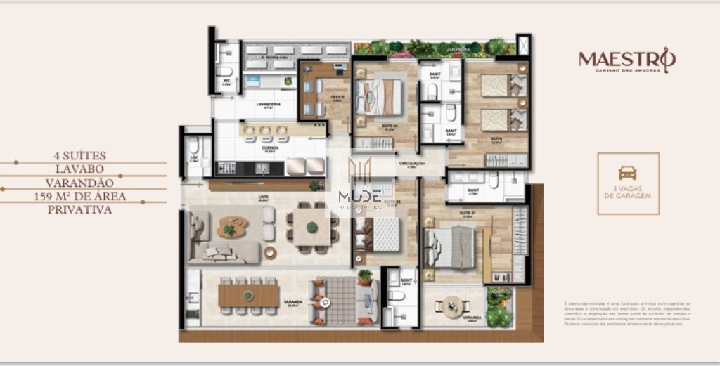 Maestro Residence - Apartamentos com 4 Suítes de 159m² - Varanda Gourmet - no Caminho das Árvores Salvador Bahia