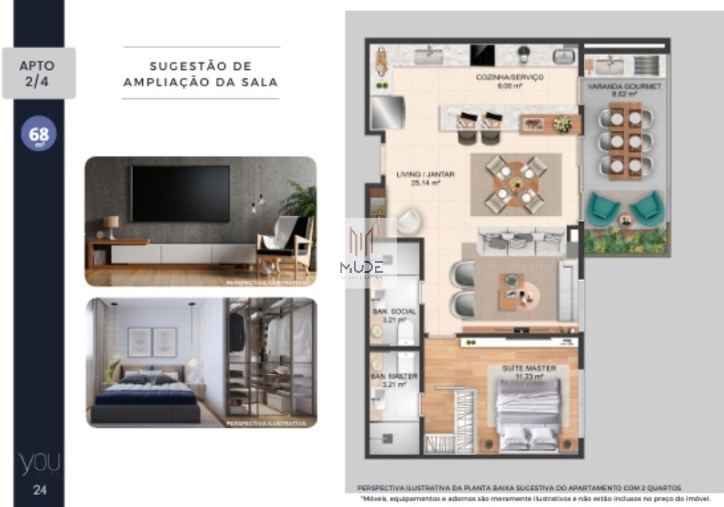 YOU VILAS Cobertura com Suíte e Terraço - 4 quartos, 3 suítes - 97,30 m² - Á venda - Vilas do Atlântico Lauro de Freitas