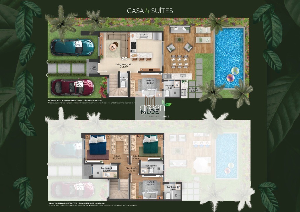 GREEN HOME: Pré- lançamento com Casas de 96 m² de 3 ou 4 suítes com quintal privativo - Abrantes - Camaçari-BA